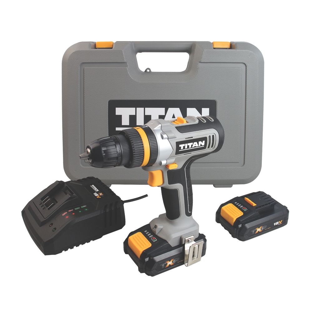 Perceuse visseuse sans fil Titan TTI886DRS 18V Li-ion TXP 2 x 2Ah