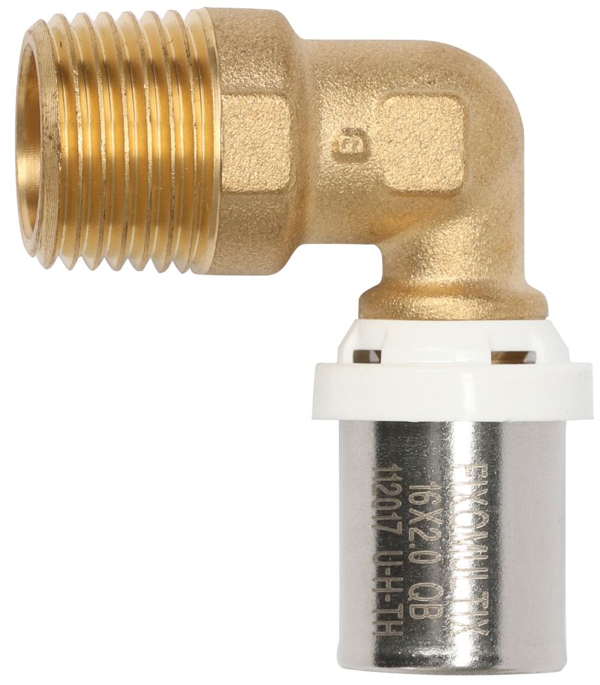 Coude mâle multicouche à sertir 16mm x 15/21 - 1/2" Fixoconnect