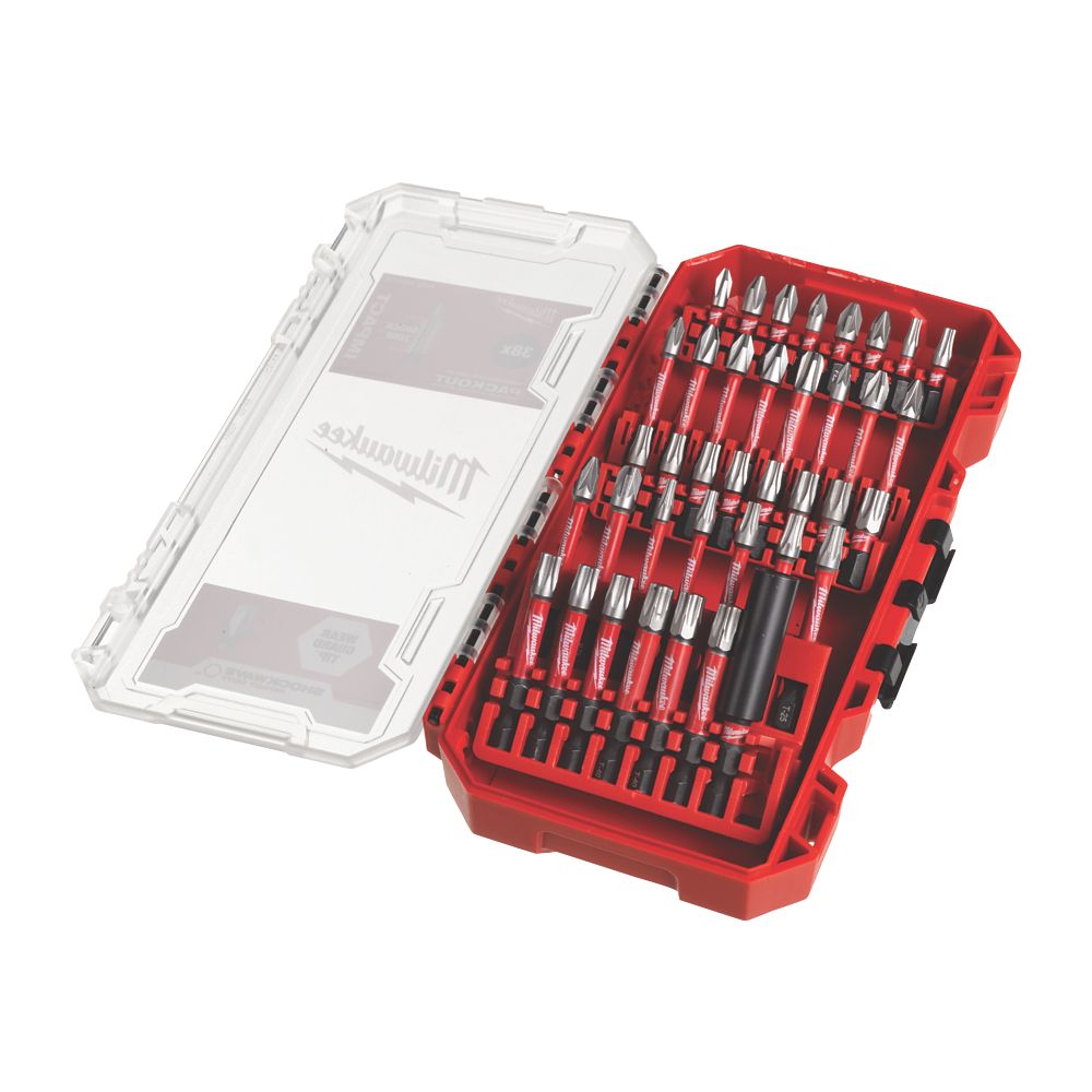 Coffret de 38 embouts visseuse à choc à queue hexagonale Milwaukee SHOCKWAVE 1/4"