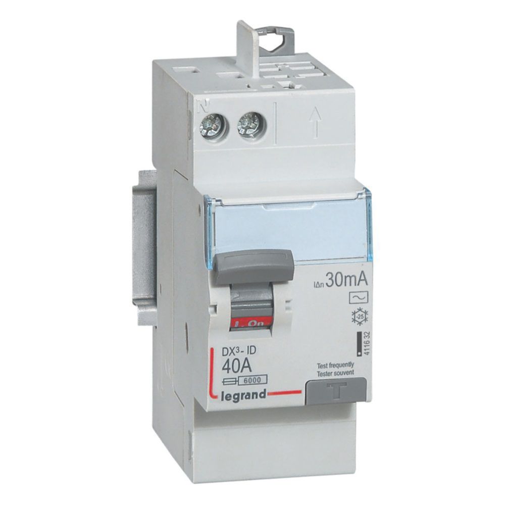 Interrupteur différentiel 40A type AC 30mA 1P+N DX3 auto Legrand