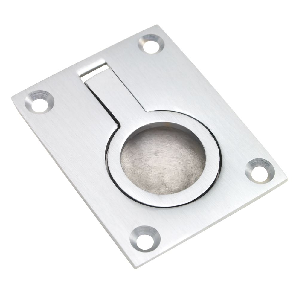 Poignée encastrée avec anneau de prise Carlisle Brass 63mm en chrome satiné 