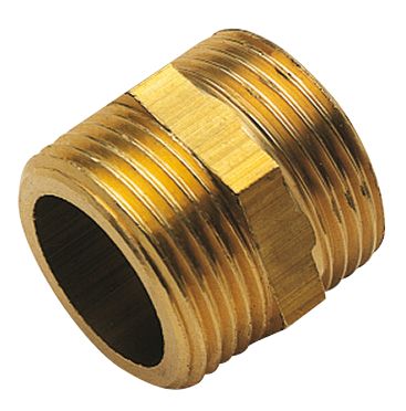 Mamelon mâle égal laiton à visser 1 1/4" - 33/42 Pronorm, lot de 2