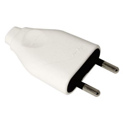 Fiche mâle Diall, 6A, blanche