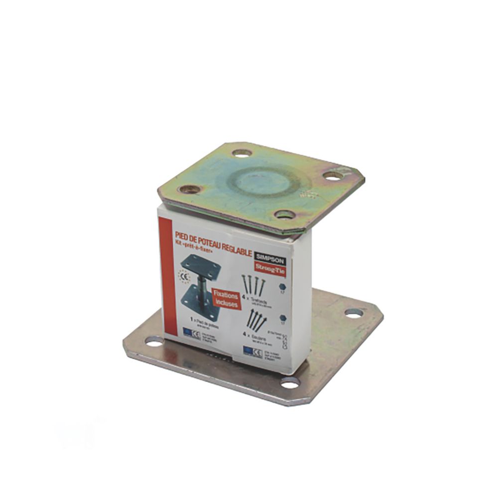 Kit pied de poteau réglable Simpson Strong-Tie acier électrozingué 150mm x 100mm