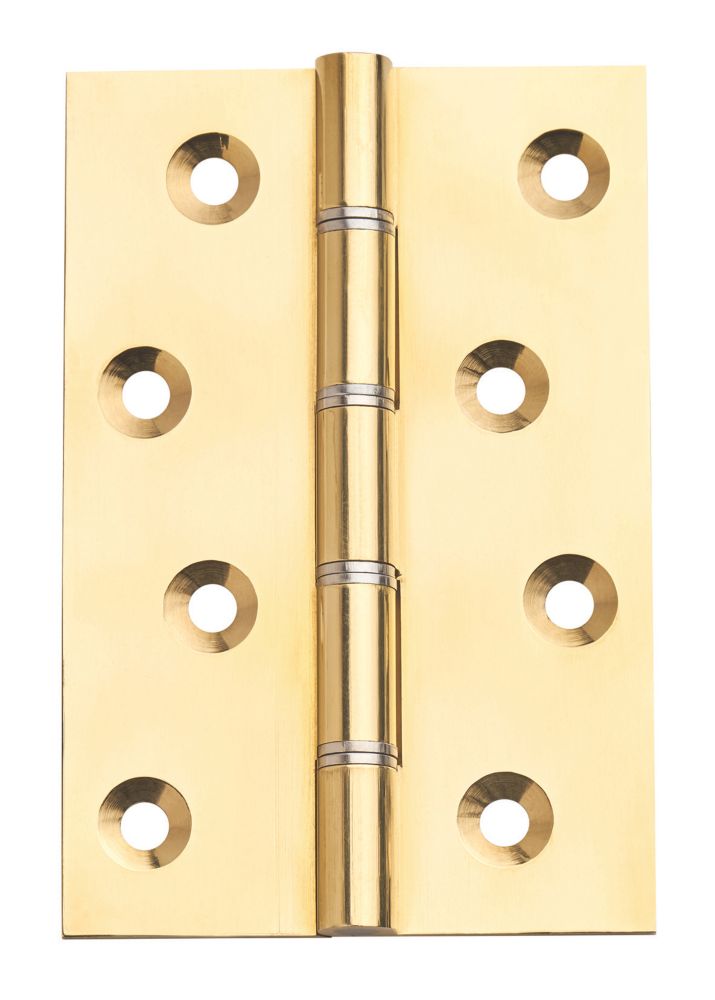  Lot de 2 charnières d'extrémité avec rondelle en laiton poli 102 x 67mm