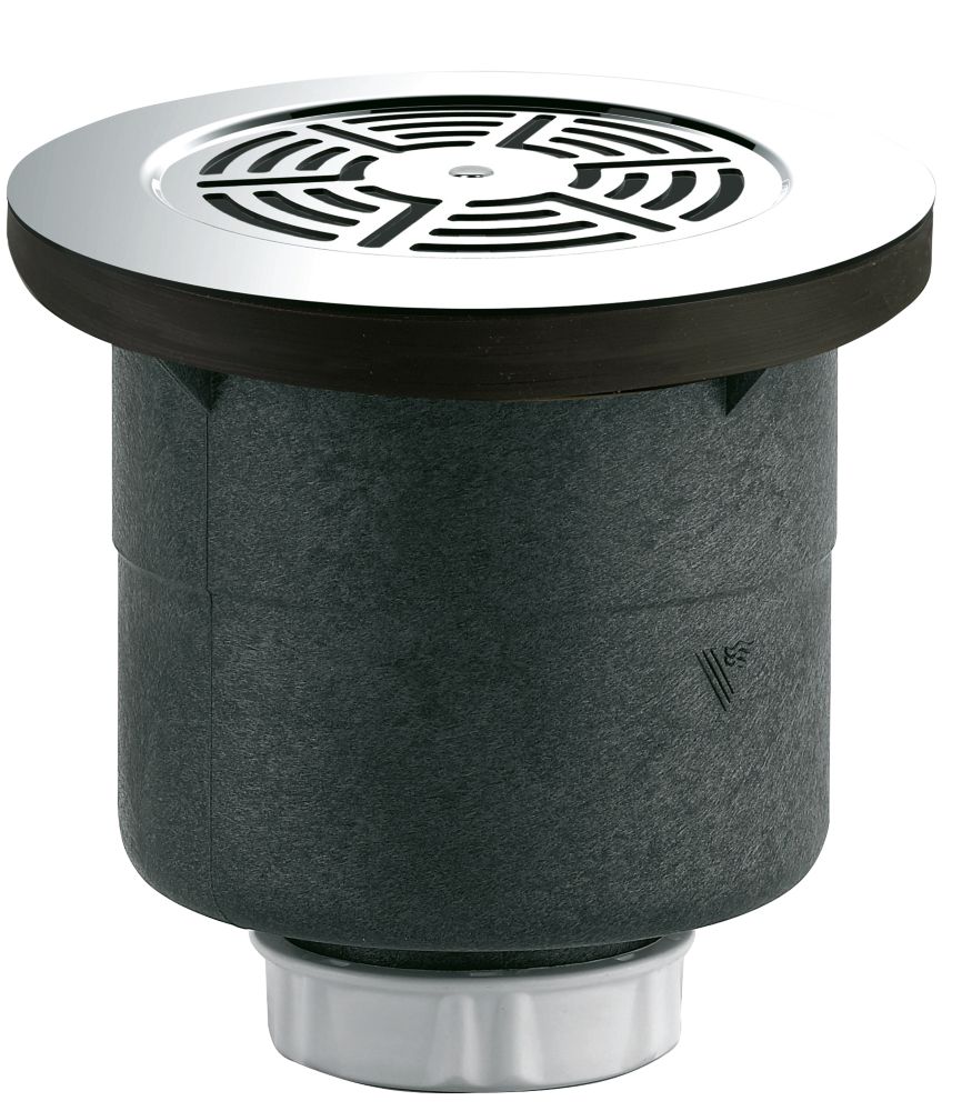 Grille de vidange de douche Valentin noir/chromée 90mm