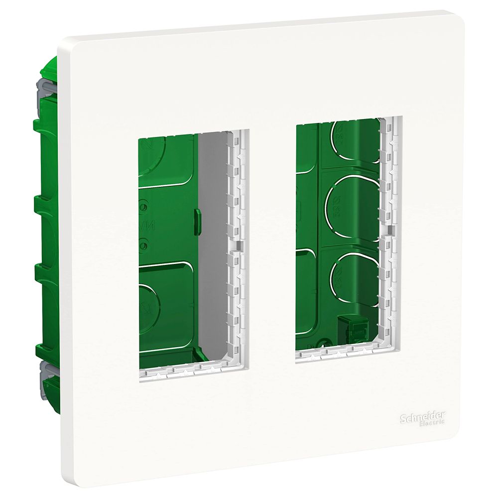 Cadre encastré 4 postes 2x4 modules Unica Blanc Schneider
