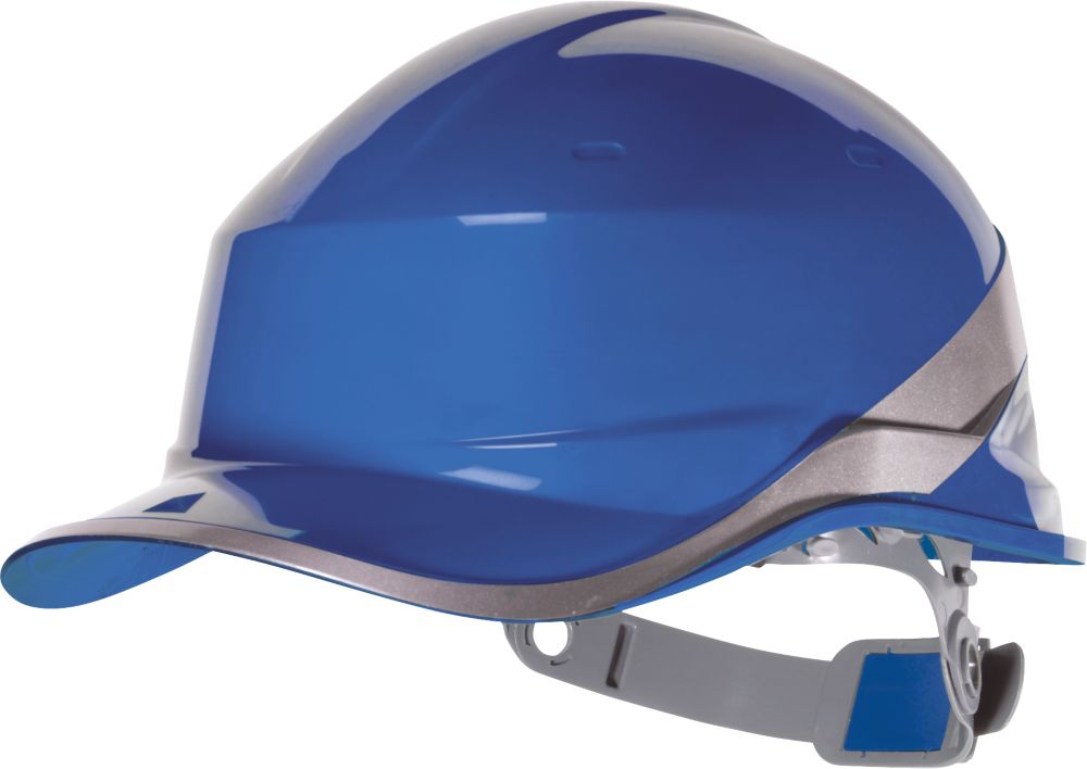 Casque de sécurité à bouton-poussoir haut de gamme Delta Plus Diamond V bleu