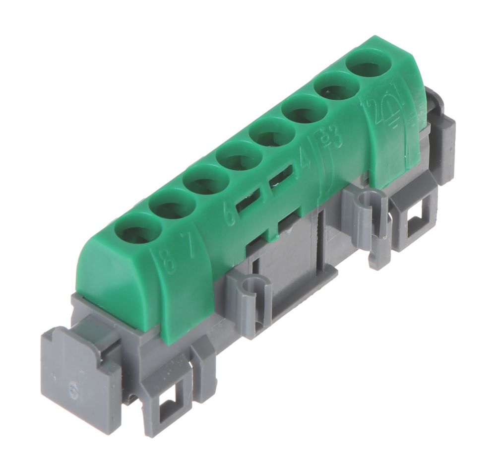 Bornier de répartition isolé IP2X terre - 8x1,5mm² à 16mm² vert - longueur 75mm Legrand