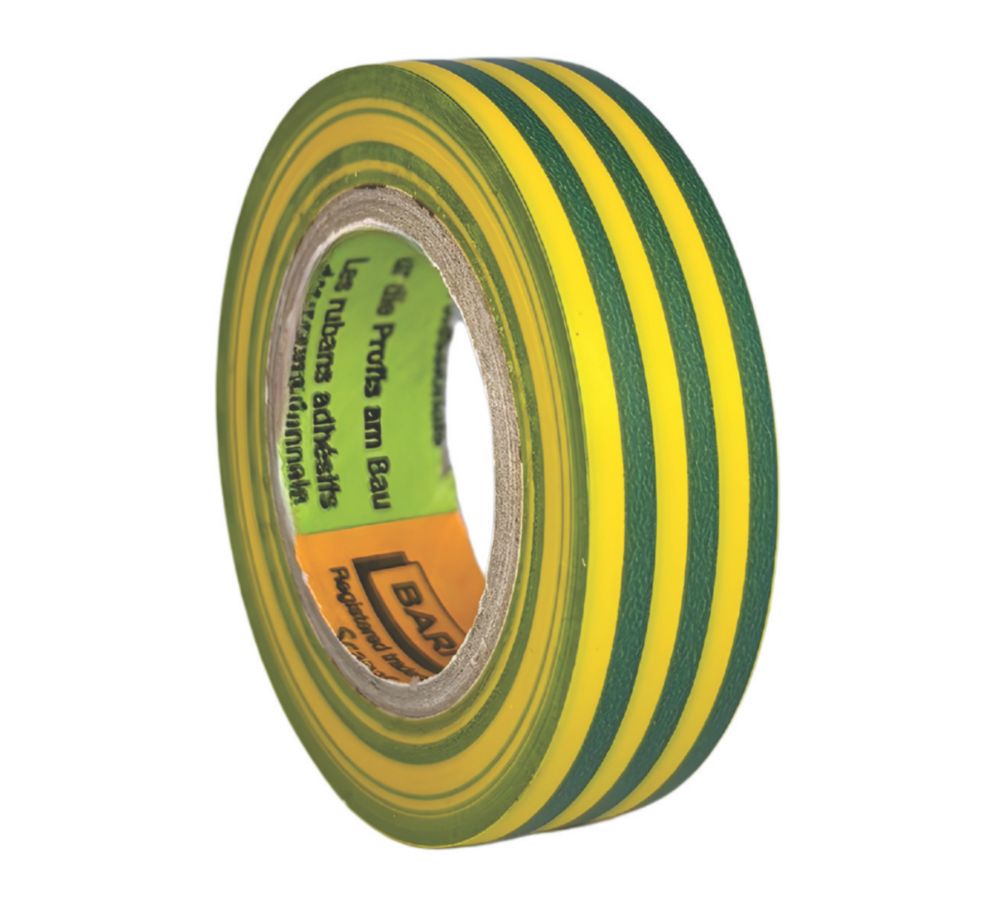 Ruban isolant électrique Barnier 6022 jaune/vert 10m x 15mm 