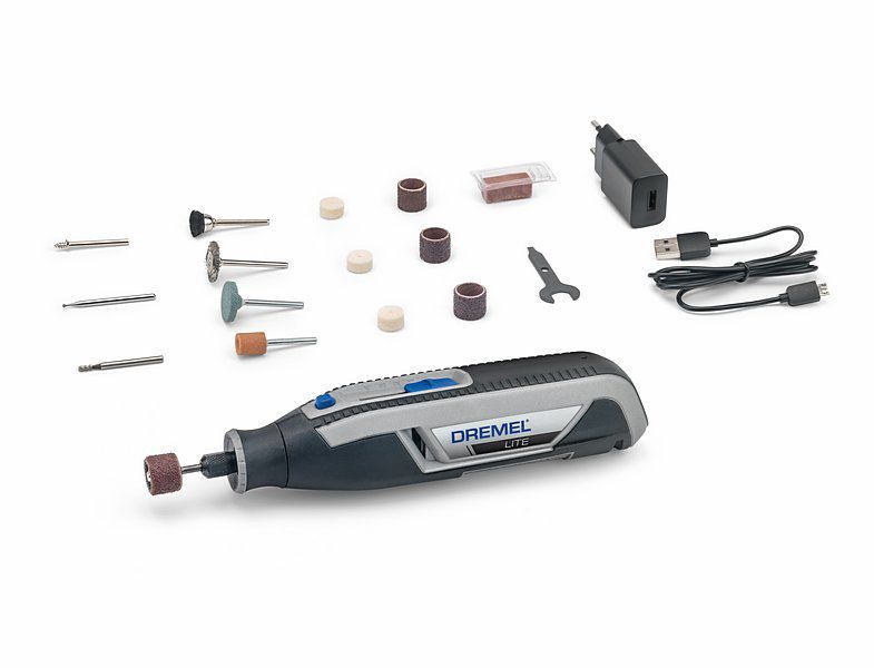 Coffret Dremel 8220 2 adaptateurs + 45 accessoires 12V 2,0Ah