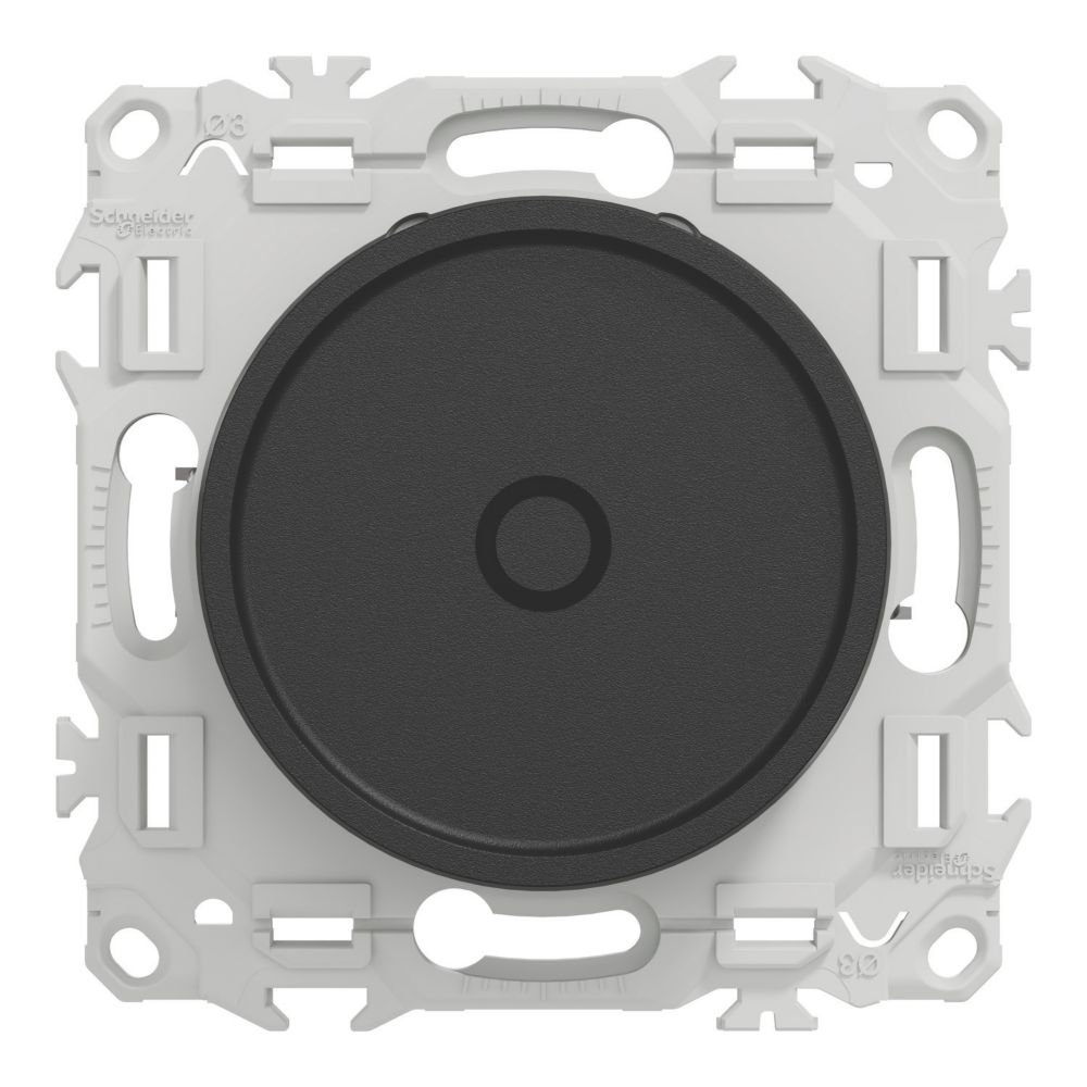 Variateur de lumière rotatif universel 1 poste Schneider Electric Odace noir