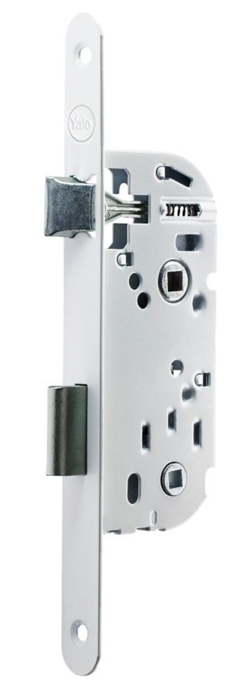 Serrure à encastrer YALE Y13 condamnation WC, axe 40 mm , réversible, blanc