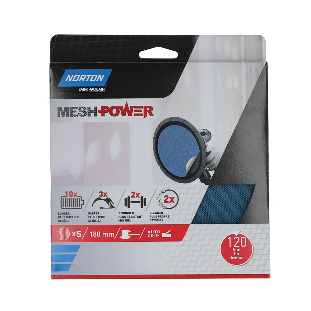 Lot de 5 disques abrasifs pour ponceuse 270 x 180mm grain 120 Norton