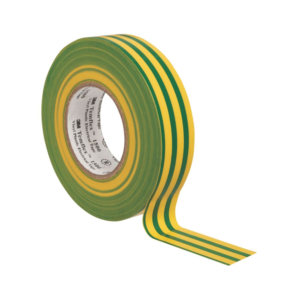 Temflex T80457  Rouleau de Scotch electricien - Vert Jaune (1)