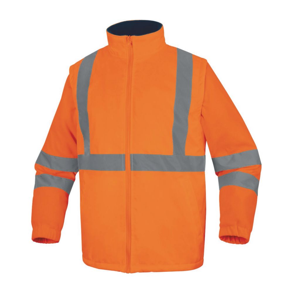 Parka imperméable haute visibilité Delta Plus 5 en 1 orange/bleu marine, taille XL