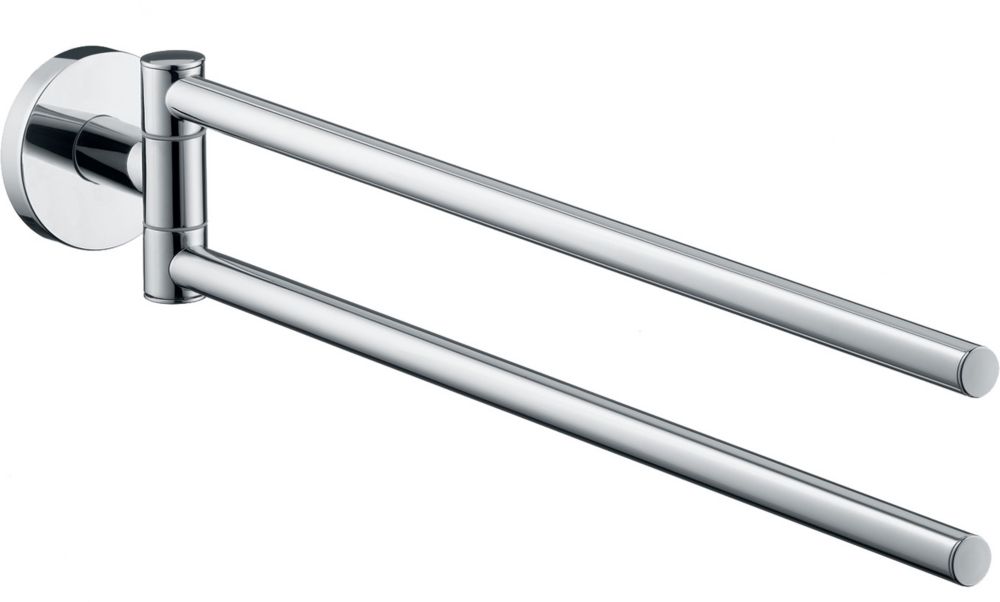 Porte-serviettes à double pivotement Hansgrohe Logis chromé 62 x 445 x 72mm