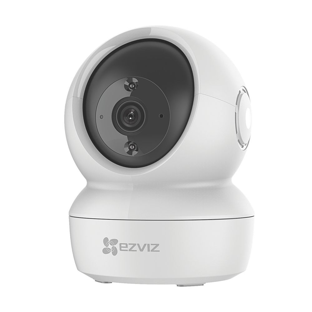 Caméra d'intérieur motorisée pour smart home panoramique, inclinable et ronde 1080p sans fil H6C 2MP EZViz blanche