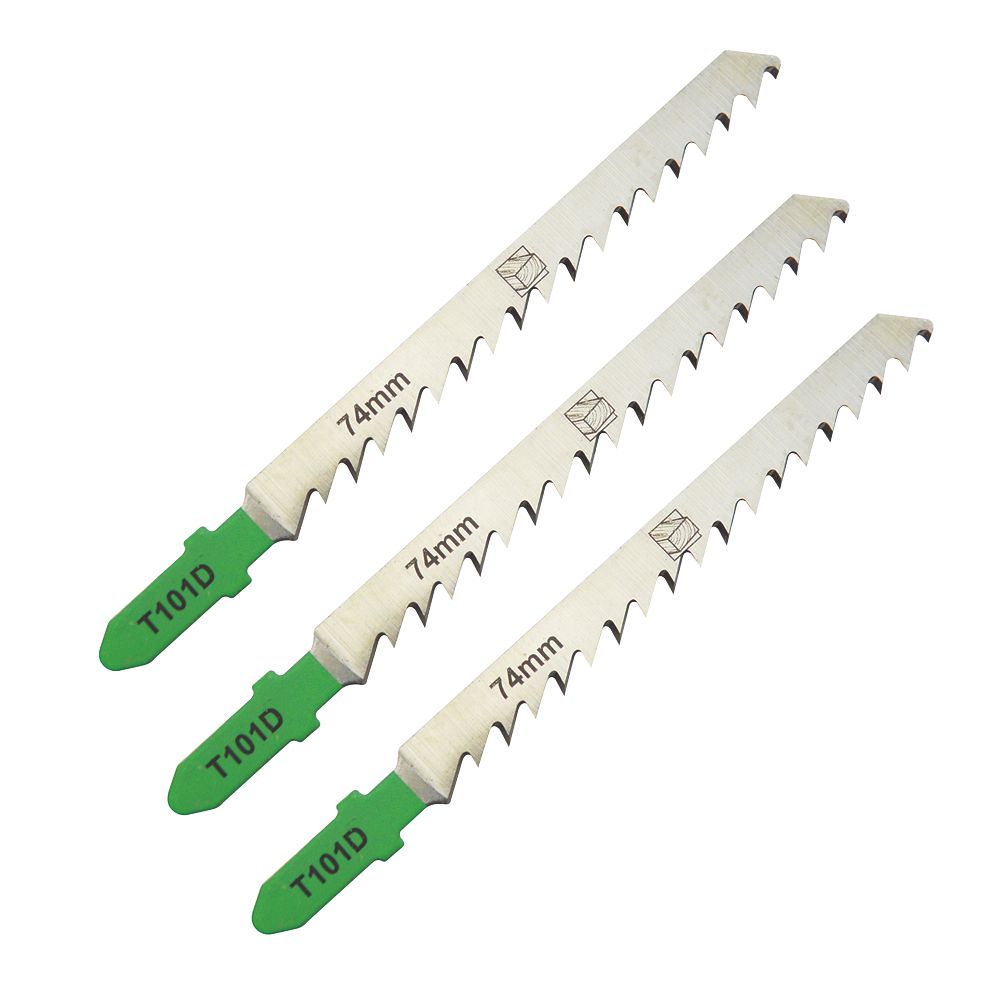Lot de 3 lames pour scie sauteuse bois 100mm, T101D