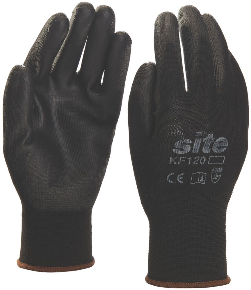 Gants de manutention en PU Site KF120 noirs taille XL