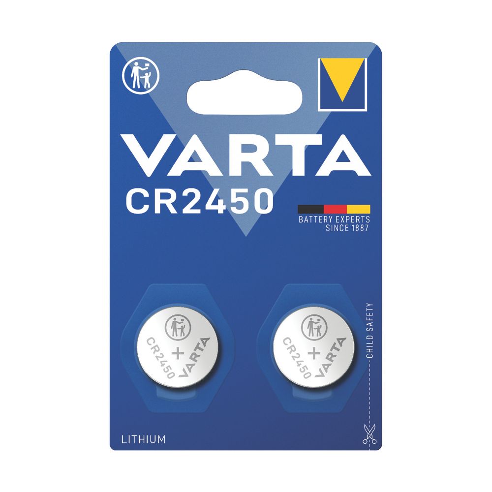 2 piles boutons au lithium Varta CR2450