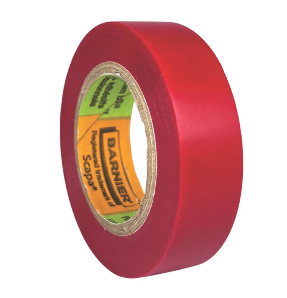 Ruban isolant électrique Barnier 6022 rouge 10m x 15mm 