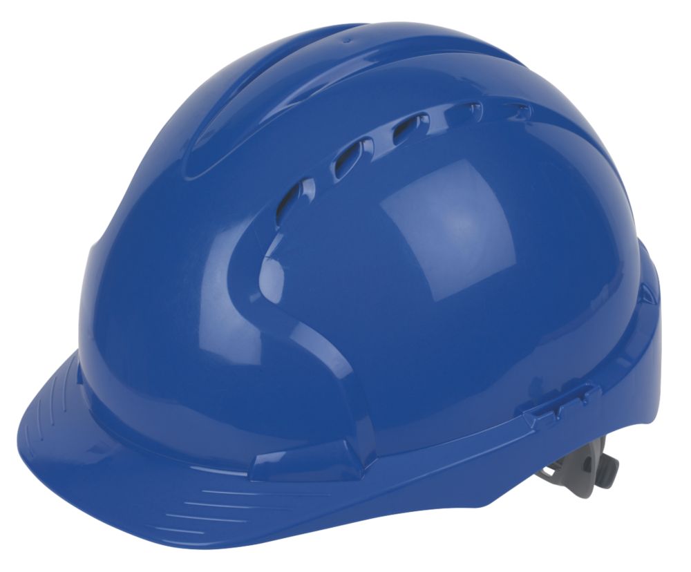 Casque de sécurité ventilé réglable par glissement JSP EVO3 Comfort Plus bleu
