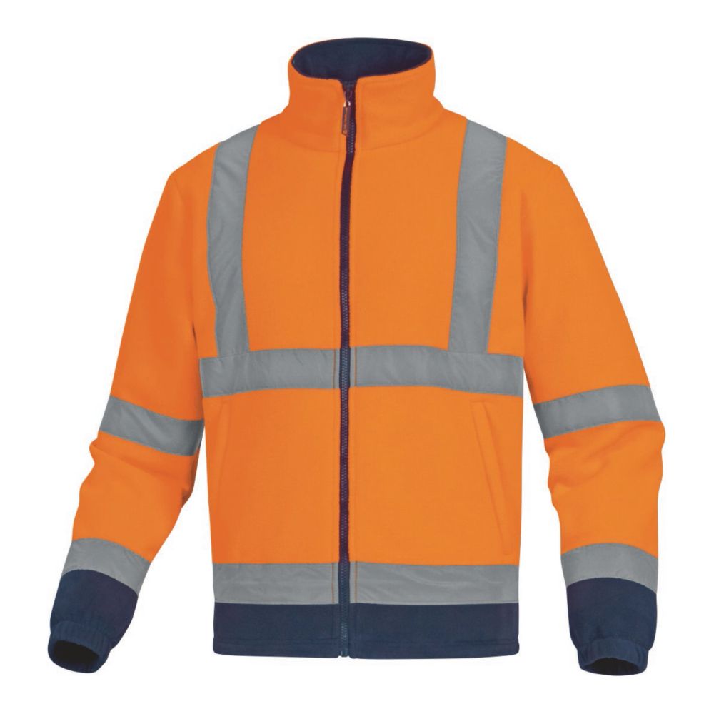 Veste polaire haute visibilité Delta Plus orange/bleu marine, taille XL