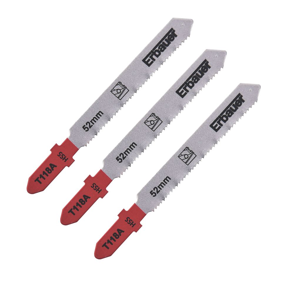 Lot de 3 lames pour scie sauteuse bois 75mm Erbauer