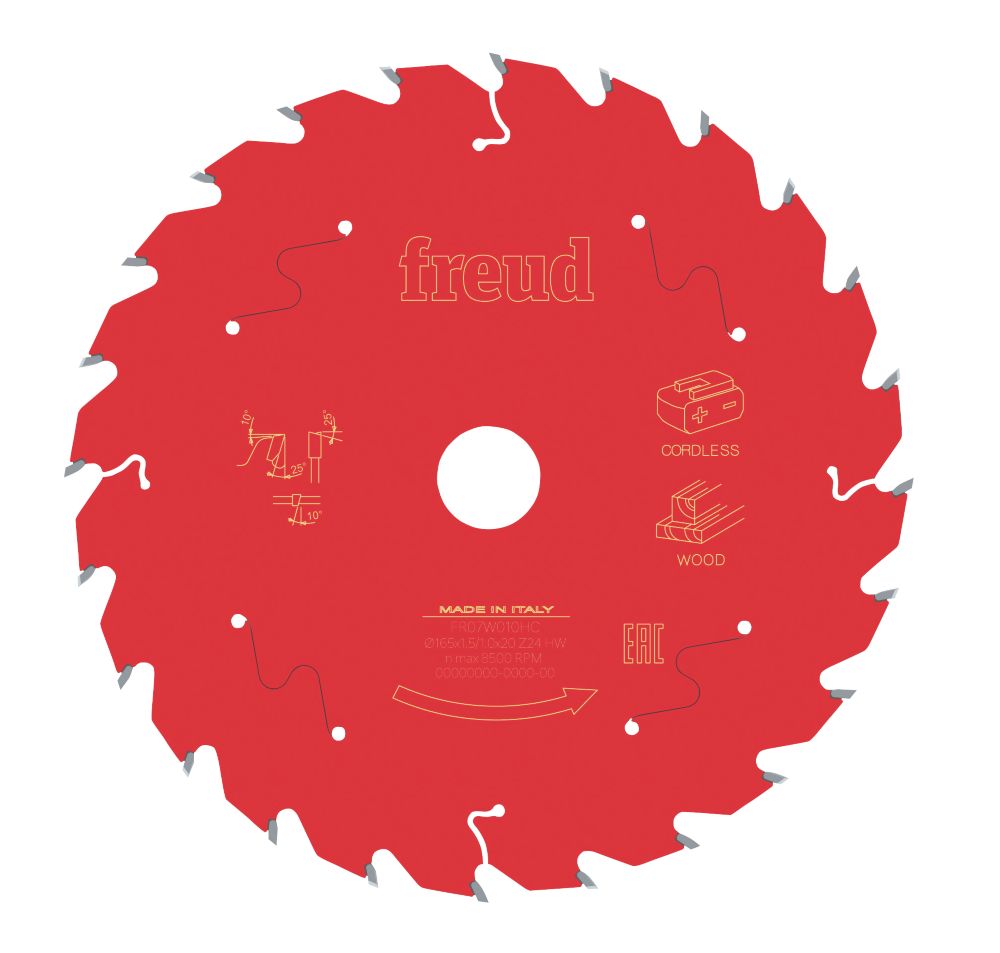 Lame de scie circulaire bois 165 x 20mm 24 dents Freud