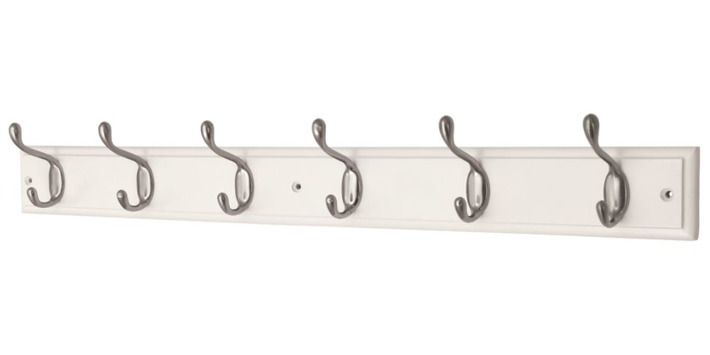 Patère Smith & Locke blanche/nickel satiné 685 x 90mm 