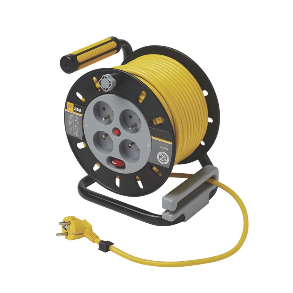 Enrouleur de bricolage HO5VVF 4 prises 1.5mm² 25m