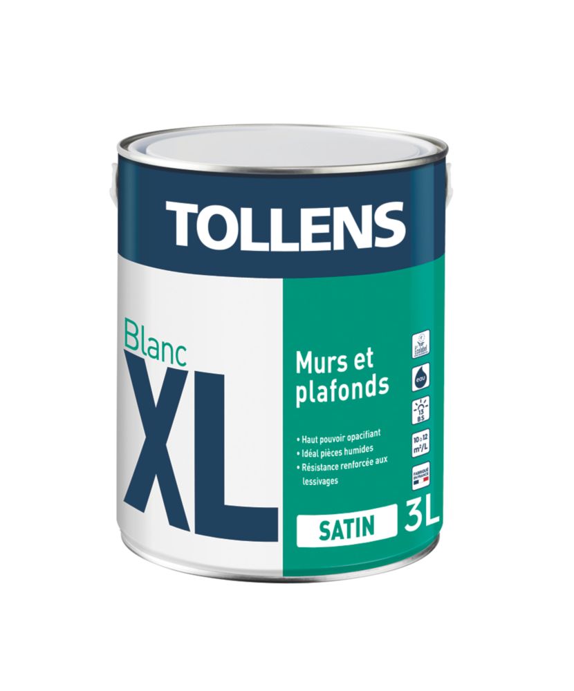Peinture acrylique satinée blanche Tollens 3L