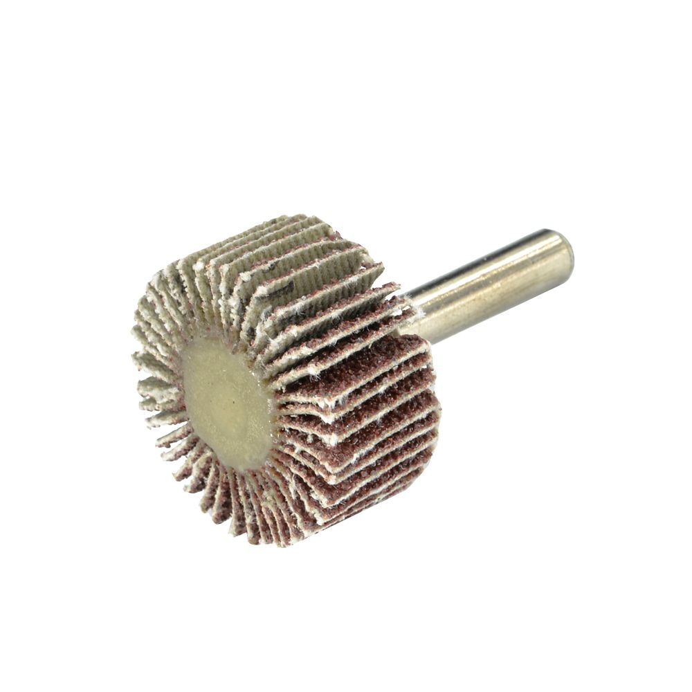 Roue à lamelles abrasive pour perceuse grain 60 à queue ronde 30mm