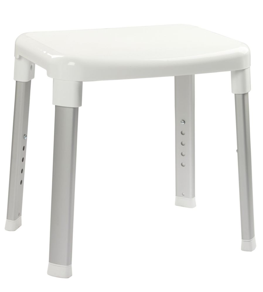 Tabouret de douche 2 poignées, blanc