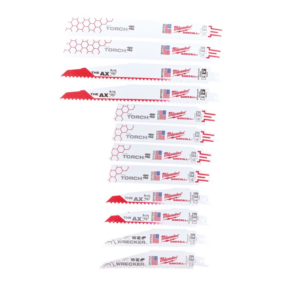 12 lames de scie sabre multi-matériaux Sawzall 49472229 Milwaukee