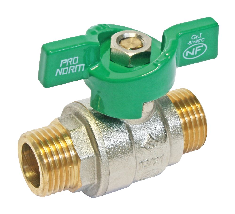 Vanne à sphère NF manette papillon MM 20/27 - 3/4" Pronorm