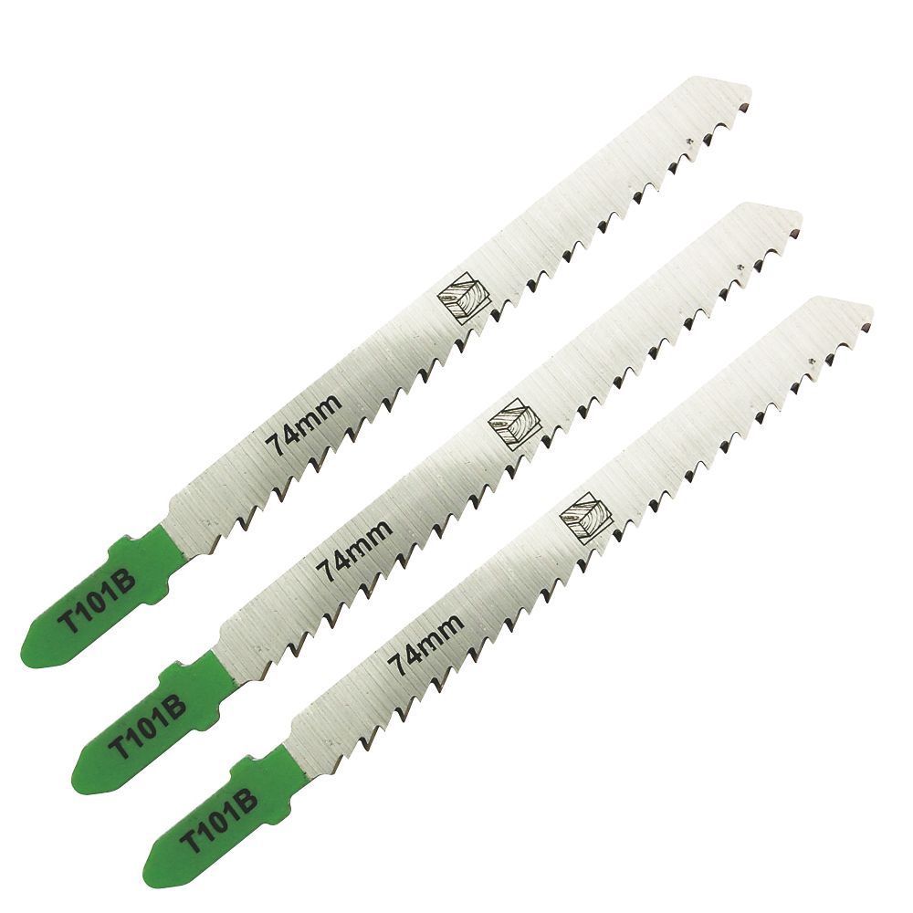 Lot de 3 lames pour scie sauteuse bois 100mm, T101B