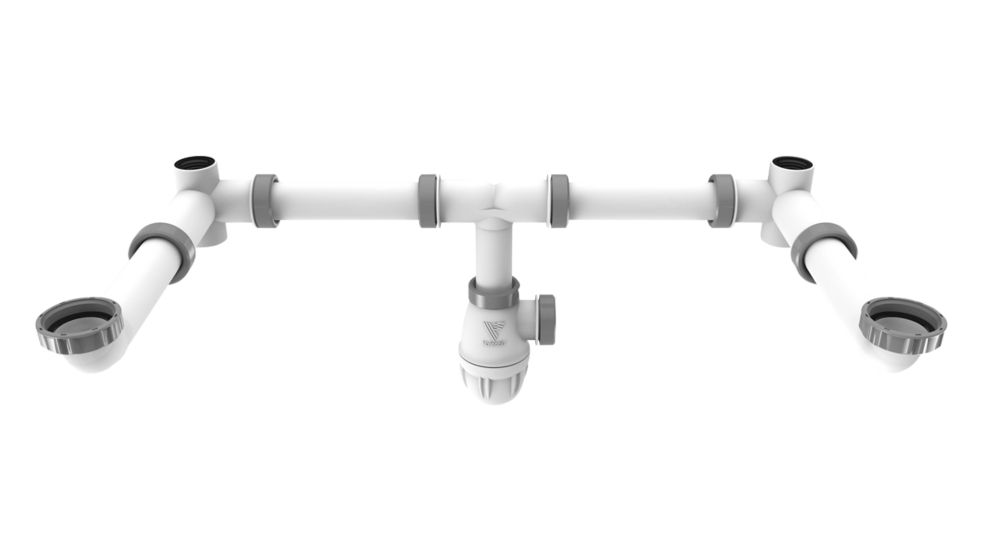 Tuyau de raccordement pour double vasque Valentin blanc 720 x 310mm