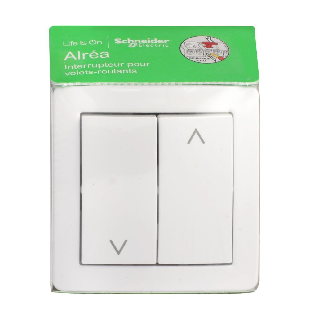Commande volet roulant blanc Schneider Alrea