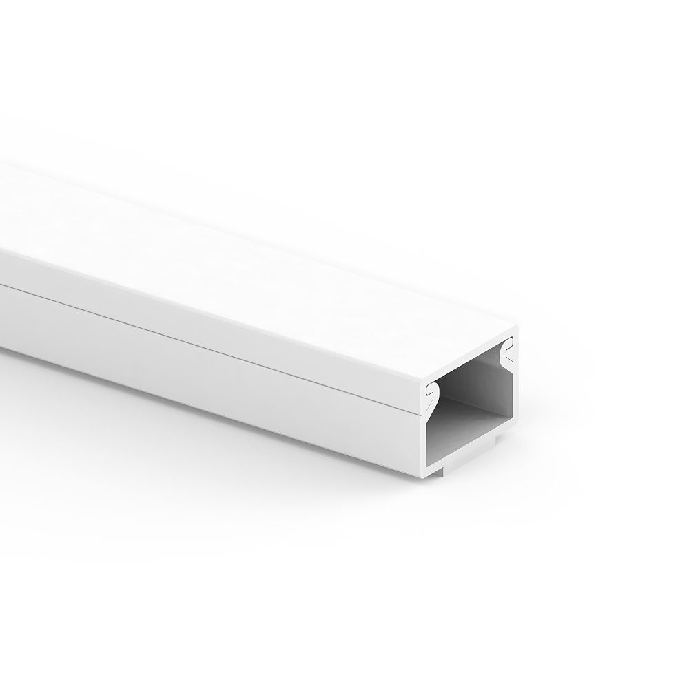 Goulotte adhésive blanche en plastique GGK 15mm x 10mm x 1,2m, lot de 4
