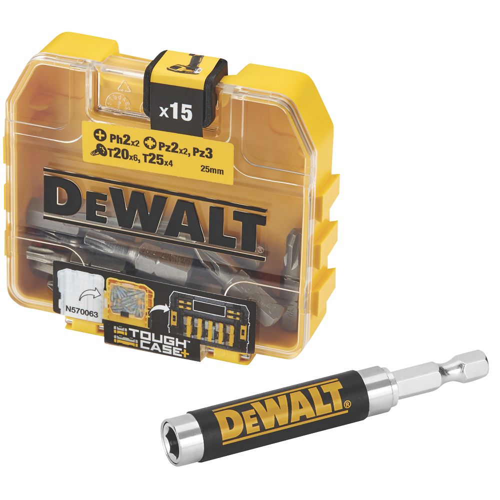 Coffret de 16 embouts de visseuse assortis à queue hexagonale 6,35mm DeWalt