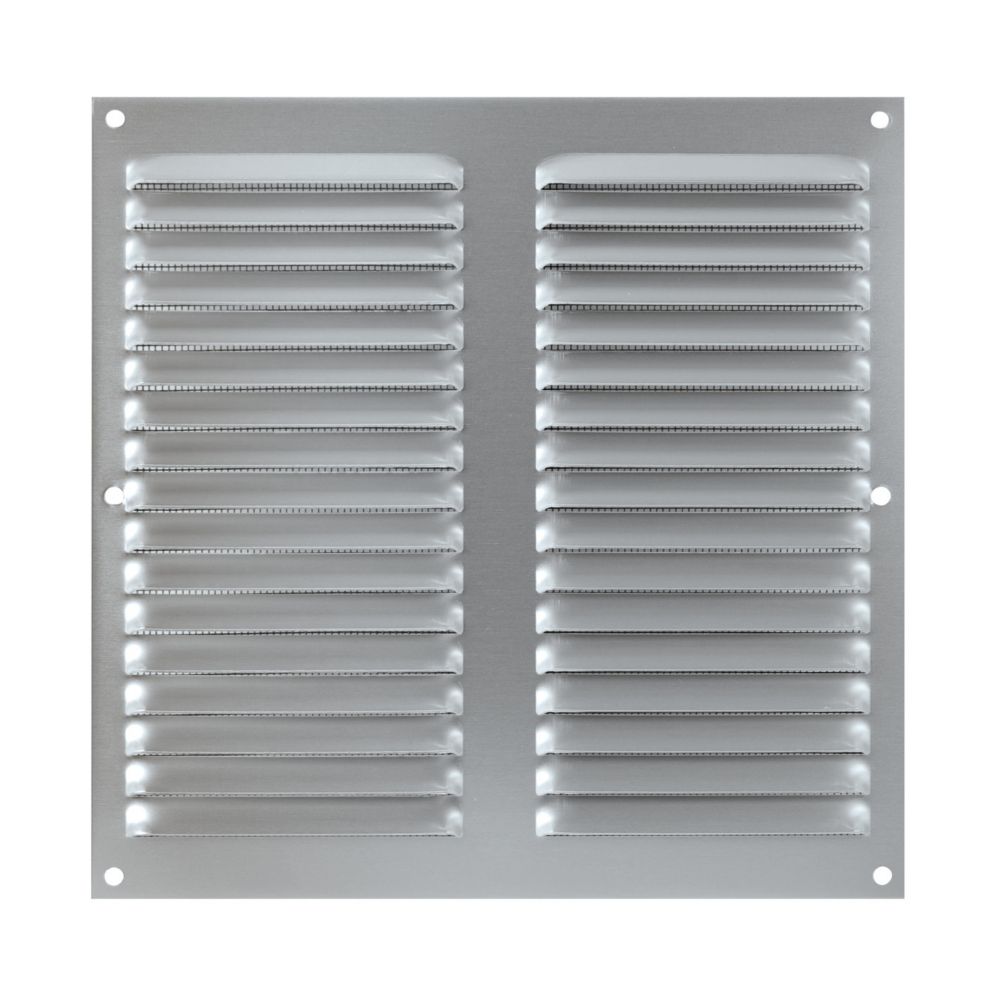 Grille à persiennes fixes avec moustiquaire Eoliance Habitat en aluminium anodisé 200mm x 200mm