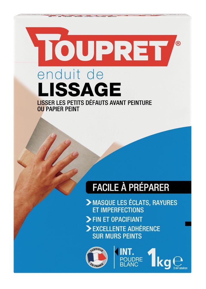 Enduit de lissage en poudre Toupret 1kg, Peinture et décoration