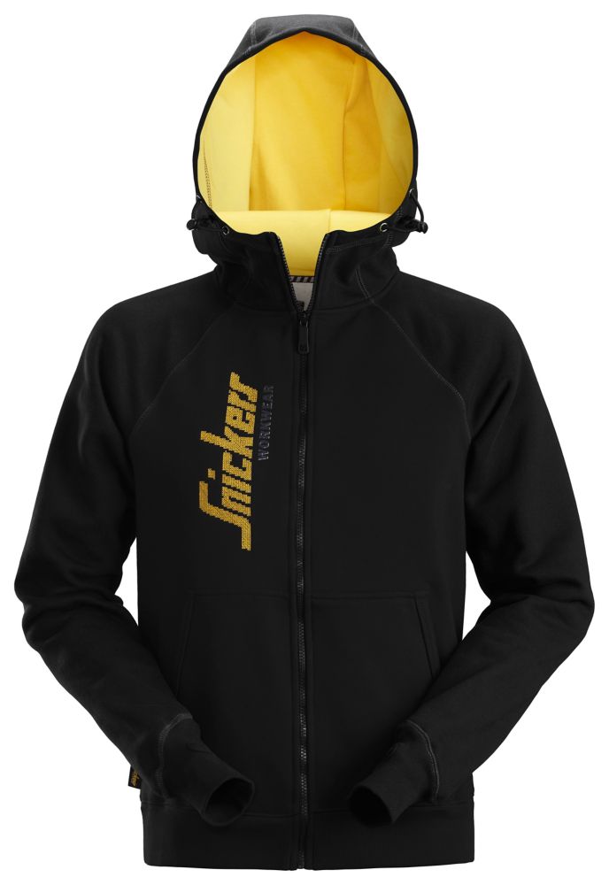 Sweat à capuche zippé avec logo Snickers noir/jaune taille S