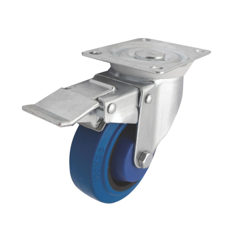  Roulette pivotante avec frein à usage intensif 100mm 