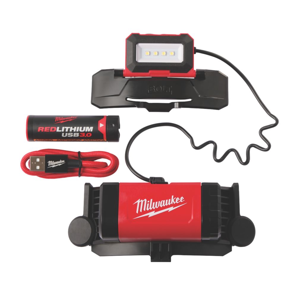 Lampe frontale BOLT à LED rechargeable Milwaukee L4BOLTHL noire/rouge 600lm