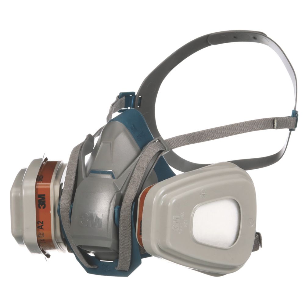 Demi-masque respiratoire à verrouillage rapide 3M 6502QLKIT-1, taille unique, avec filtres remplaçables A2-P3, lot de 7 pièces