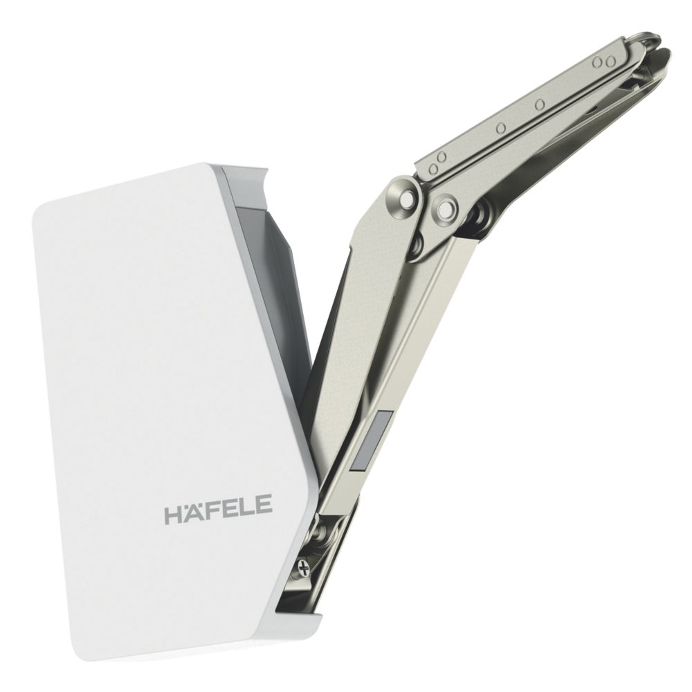 Charnière d'étai d'abattant en nickel mat Hafele à battant libre 400mm, lot de 2