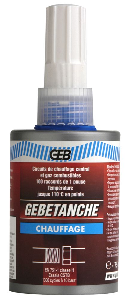 Résine anaérobie GEB Gebetanche pour chauffage 75ml